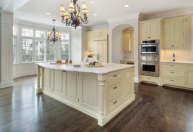 close-up of durable laminate floors planks in Wilberforce